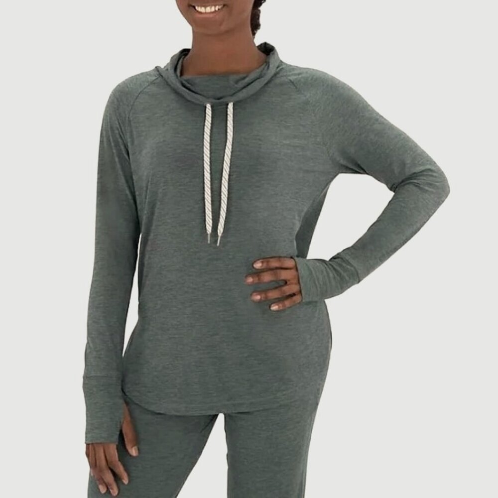 New Member's Mark Favorite Soft Athleisure Pullover Top Drawstring Funnel-neck S